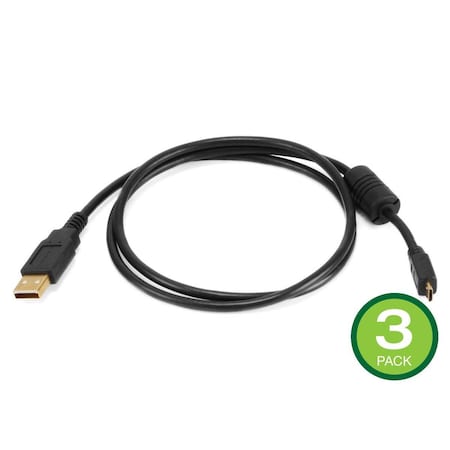 Monoprice USB Type-A to Micro Type-B 2.0 Cable - 5-Pin 28/24AWG Gold Plated Blac 39909